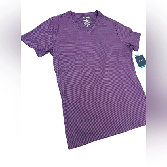 NWT 01 Algo Performance Striped V-Neck Shirt Sz XS - Picture 2 of 5